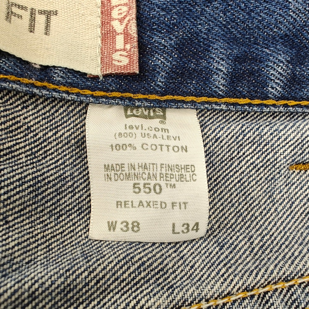 Levi 550 Jeans Mens 38x34 "36x32.5 Actual" Blue Relaxed Fit Tapered Leg Denim - Picture 5 of 11